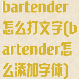 bartender怎么打文字(bartender怎么添加字体)
