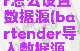 bartender怎么设置数据源(bartender导入数据源设置)