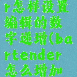 bartender怎样设置编辑的数字递增(bartender怎么增加内容)