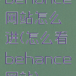 behance网站怎么进(怎么看behance网站)