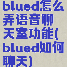 blued怎么弄语音聊天室功能(blued如何聊天)