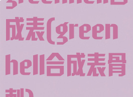 greenhell合成表(greenhell合成表骨刺)
