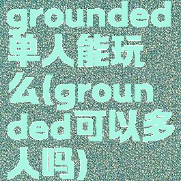 grounded单人能玩么(grounded可以多人吗)