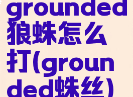 grounded狼蛛怎么打(grounded蛛丝)