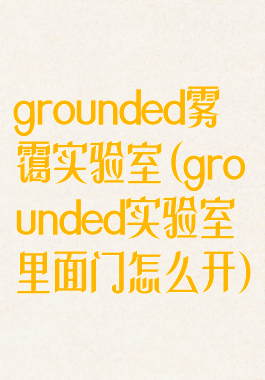 grounded雾霭实验室(grounded实验室里面门怎么开)