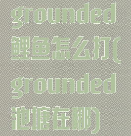 grounded鲤鱼怎么打(grounded池塘在哪)
