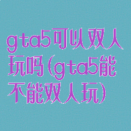 gta5可以双人玩吗(gta5能不能双人玩)