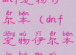 dnf宠物伊尔本(dnf宠物伊尔本进化任务)