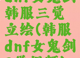dnf女鬼剑韩服三觉立绘(韩服dnf女鬼剑3觉视频)