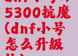 dnf小号堆5300抗魔(dnf小号怎么升级快)