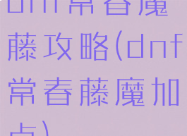 dnf常春魔藤攻略(dnf常春藤魔加点)