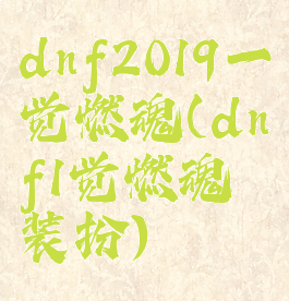 dnf2019一觉燃魂(dnf1觉燃魂装扮)