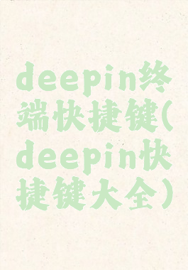 deepin终端快捷键(deepin快捷键大全)