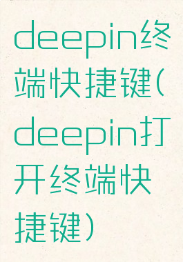 deepin终端快捷键(deepin打开终端快捷键)