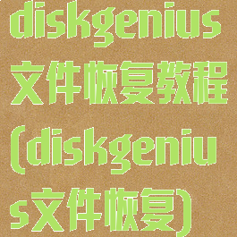 diskgenius文件恢复教程(diskgenius文件恢复)