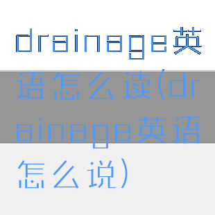 drainage英语怎么读(drainage英语怎么说)