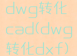 dwg转化cad(dwg转化dxf)