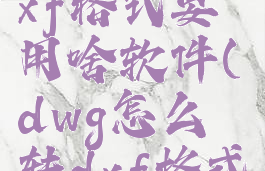 dwg转换dxf格式要用啥软件(dwg怎么转dxf格式)