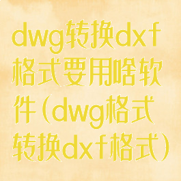 dwg转换dxf格式要用啥软件(dwg格式转换dxf格式)