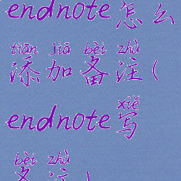 endnote怎么添加备注(endnote写备注)