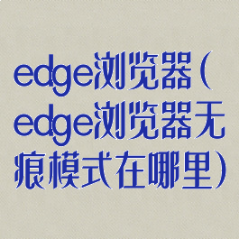 edge浏览器(edge浏览器无痕模式在哪里)