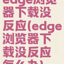 edge浏览器下载没反应(edge浏览器下载没反应怎么办)