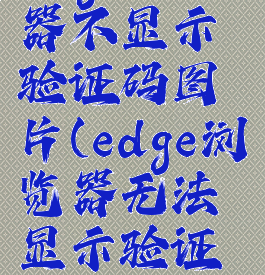 edge浏览器不显示验证码图片(edge浏览器无法显示验证码)