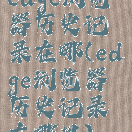 edge浏览器历史记录在哪(edge浏览器历史记录在哪里)