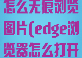 edge浏览器怎么无痕浏览图片(edge浏览器怎么打开无痕)