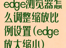 edge浏览器怎么调整缩放比例设置(edge放大缩小)