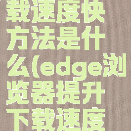 edge浏览器提升下载速度快方法是什么(edge浏览器提升下载速度快方法是什么意思)