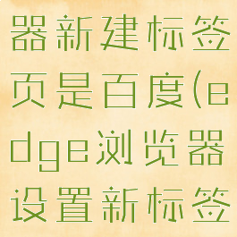 edge浏览器新建标签页是百度(edge浏览器设置新标签页)
