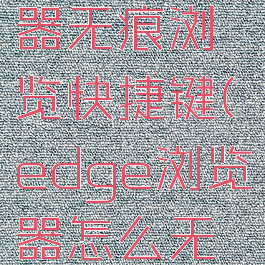 edge浏览器无痕浏览快捷键(edge浏览器怎么无痕浏览)