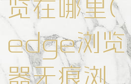 edge浏览器无痕浏览在哪里(edge浏览器无痕浏览在哪里关闭)