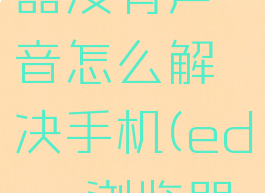 edge浏览器没有声音怎么解决手机(edge浏览器没有图标)