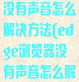 edge浏览器没有声音怎么解决方法(edge浏览器没有声音怎么解决方法视频)