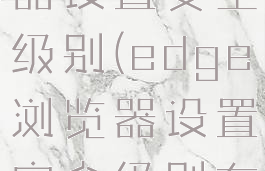 edge浏览器设置安全级别(edge浏览器设置安全级别在哪)