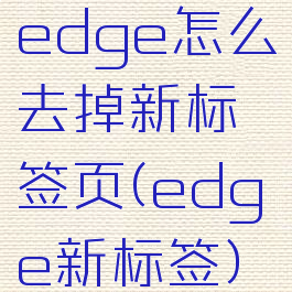 edge怎么去掉新标签页(edge新标签)