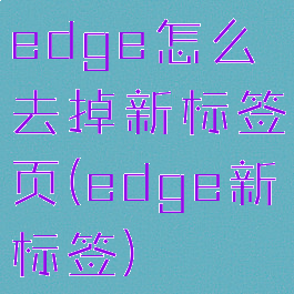 edge怎么去掉新标签页(edge新标签)
