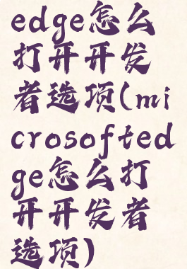 edge怎么打开开发者选项(microsoftedge怎么打开开发者选项)