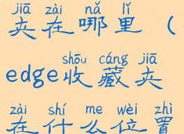 edge的收藏夹在哪里(edge收藏夹在什么位置)