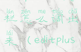 editplus工具栏怎么调出来(editplus5)