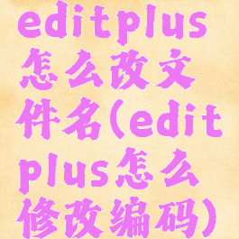 editplus怎么改文件名(editplus怎么修改编码)