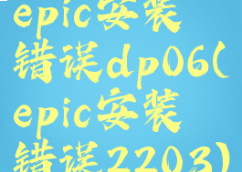 epic安装错误dp06(epic安装错误2203)