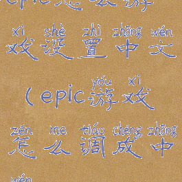 epic怎么游戏设置中文(epic游戏怎么调成中文)
