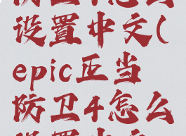 epic正当防卫4怎么设置中文(epic正当防卫4怎么设置中文简体)