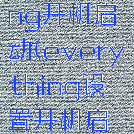 everything开机启动(everything设置开机启动)
