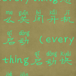 everything怎么关闭开机启动(everything启动快捷键)