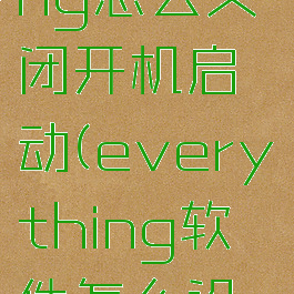 everything怎么关闭开机启动(everything软件怎么设置)