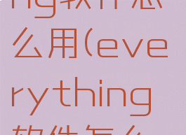 everything软件怎么用(everything软件怎么用呀)